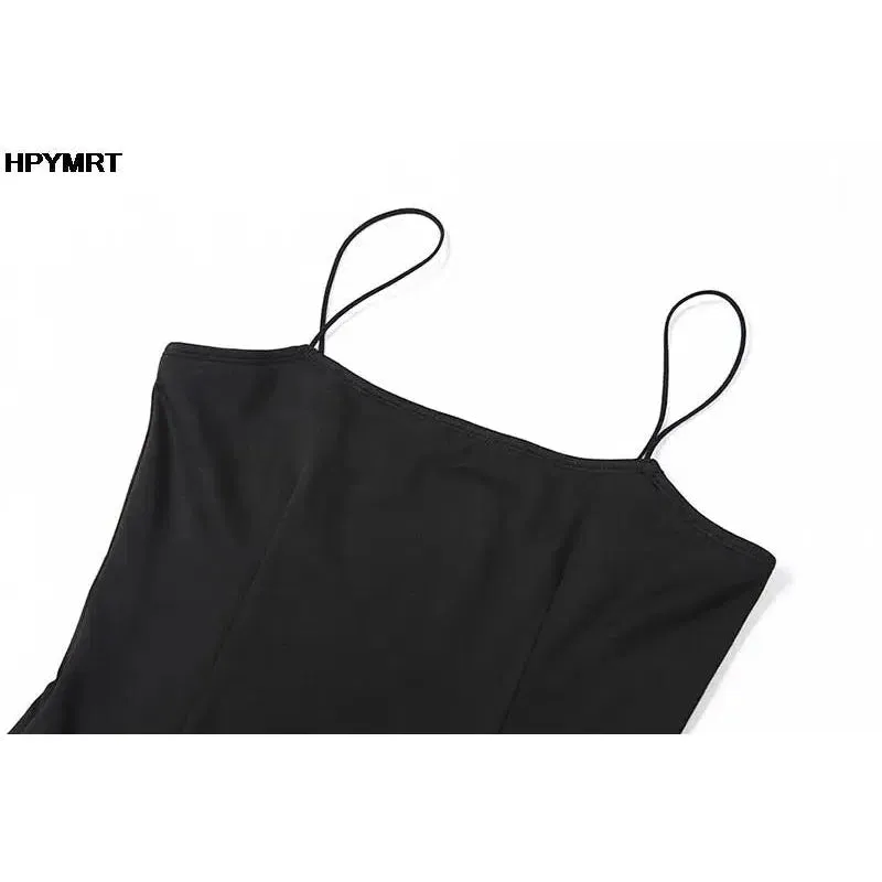 Backless Sexy Strap Split Summer Dress Women Elastic Long
