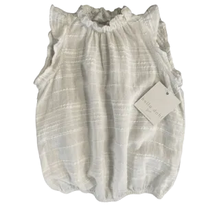Bella Dahl Girl White Ruffle Cap Sleeve Blouse