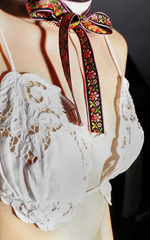 bra cotton cut work lace