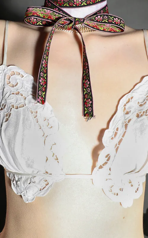 bra cotton cut work lace