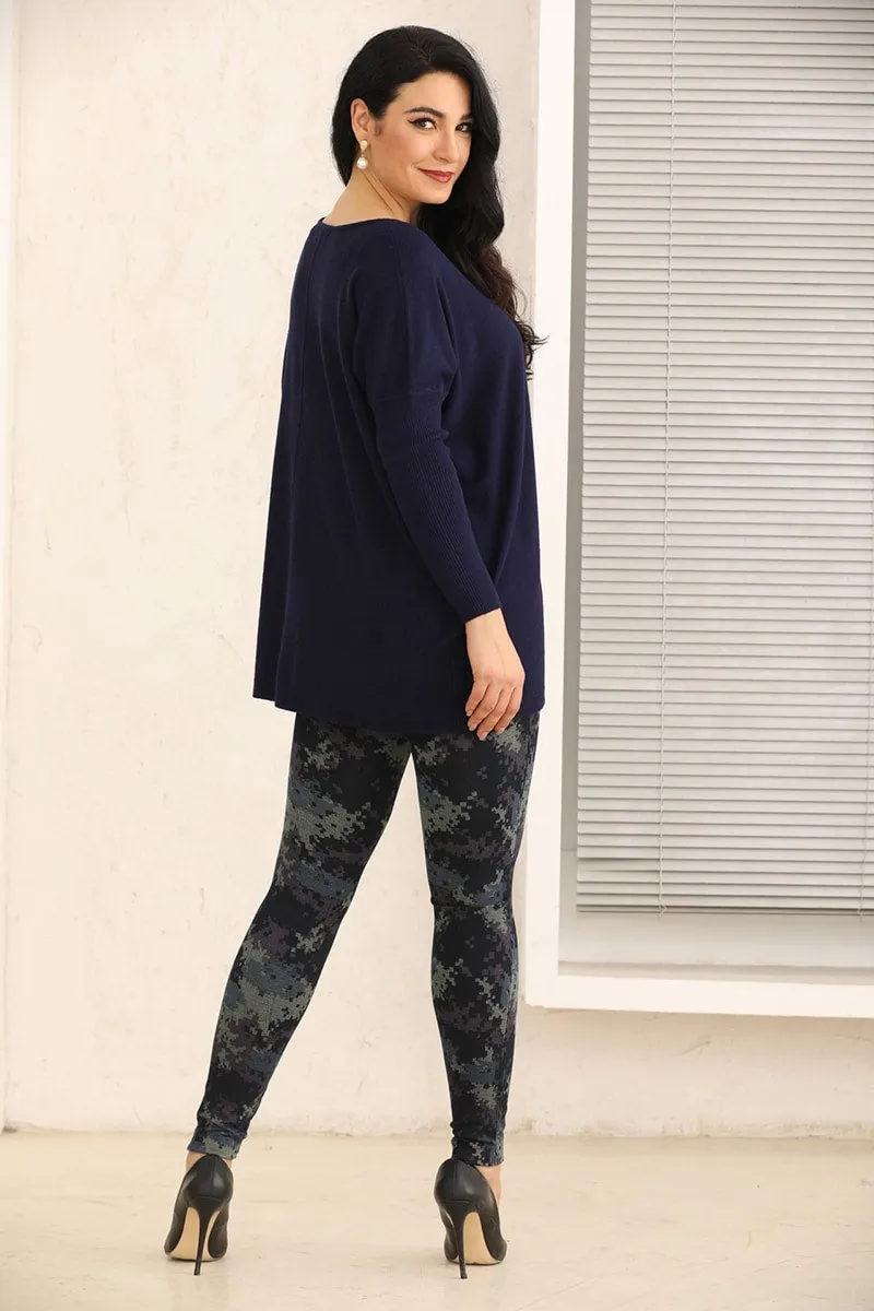 Cashmere Feel Tunic with Neck Cut-Out