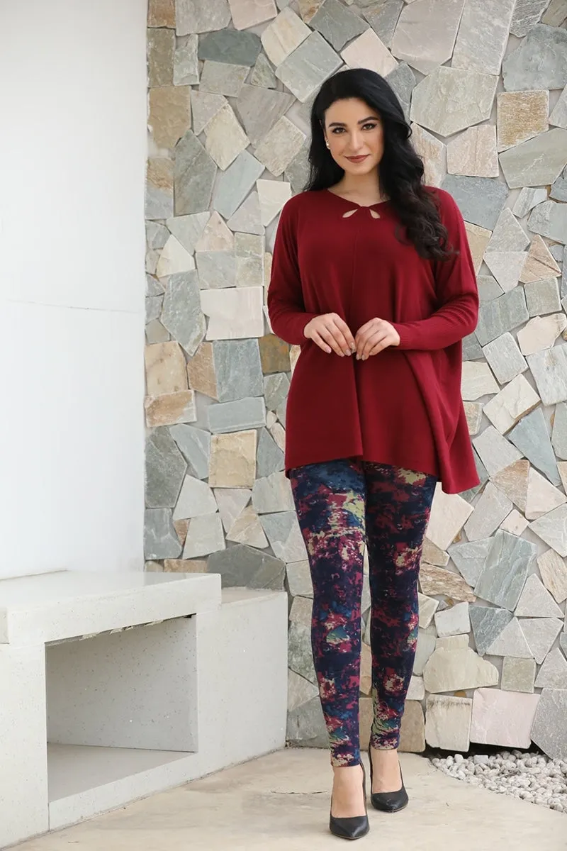 Cashmere Feel Tunic with Neck Cut-Out