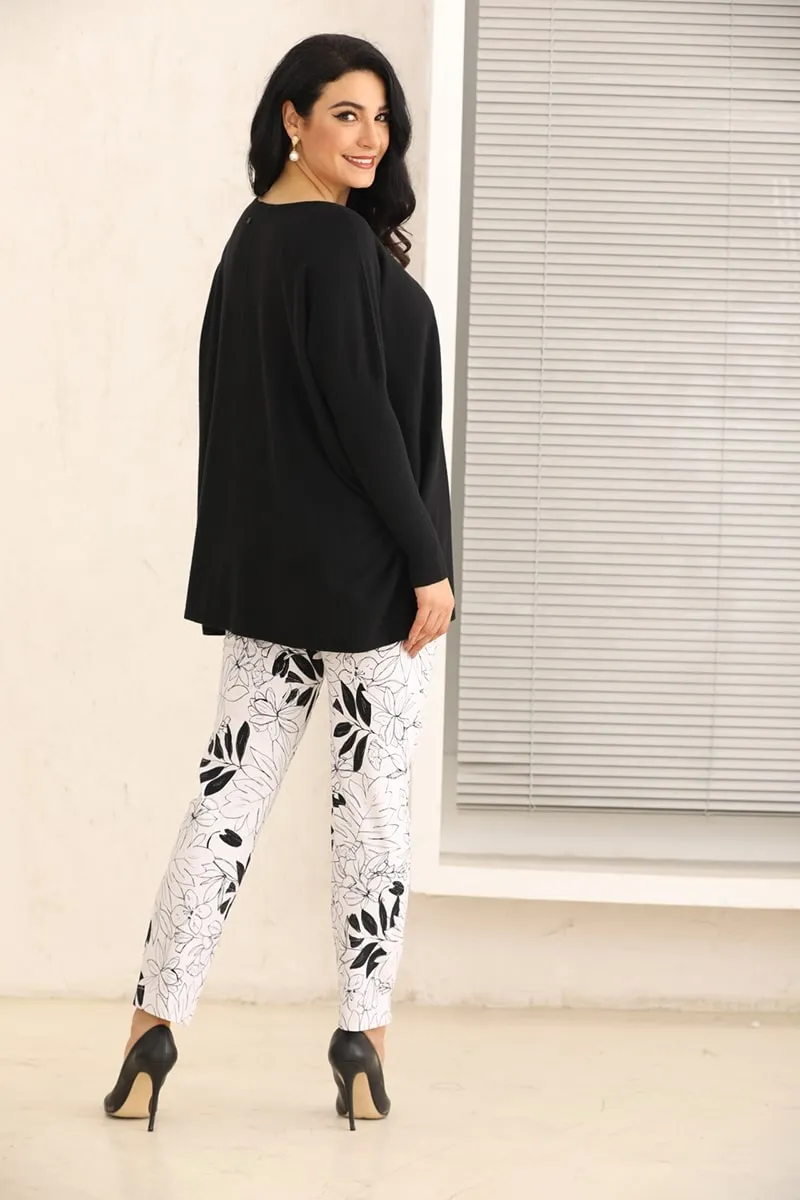 Cashmere Feel Tunic with Neck Cut-Out