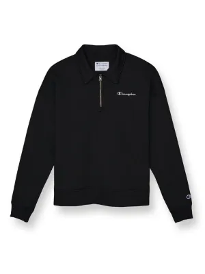 Champion Men's Powerblend Quarter Zip Sweatshirt Black W4635 586GNA 001