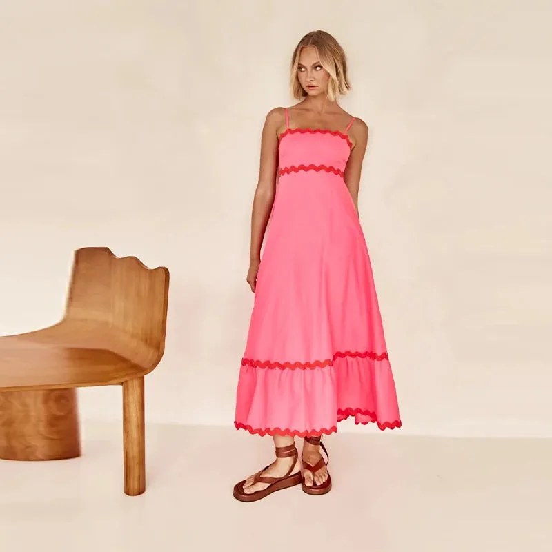 Contrast Elegant Loose Dress - Bella