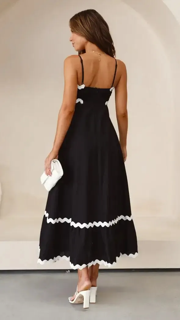 Contrast Elegant Loose Dress - Bella