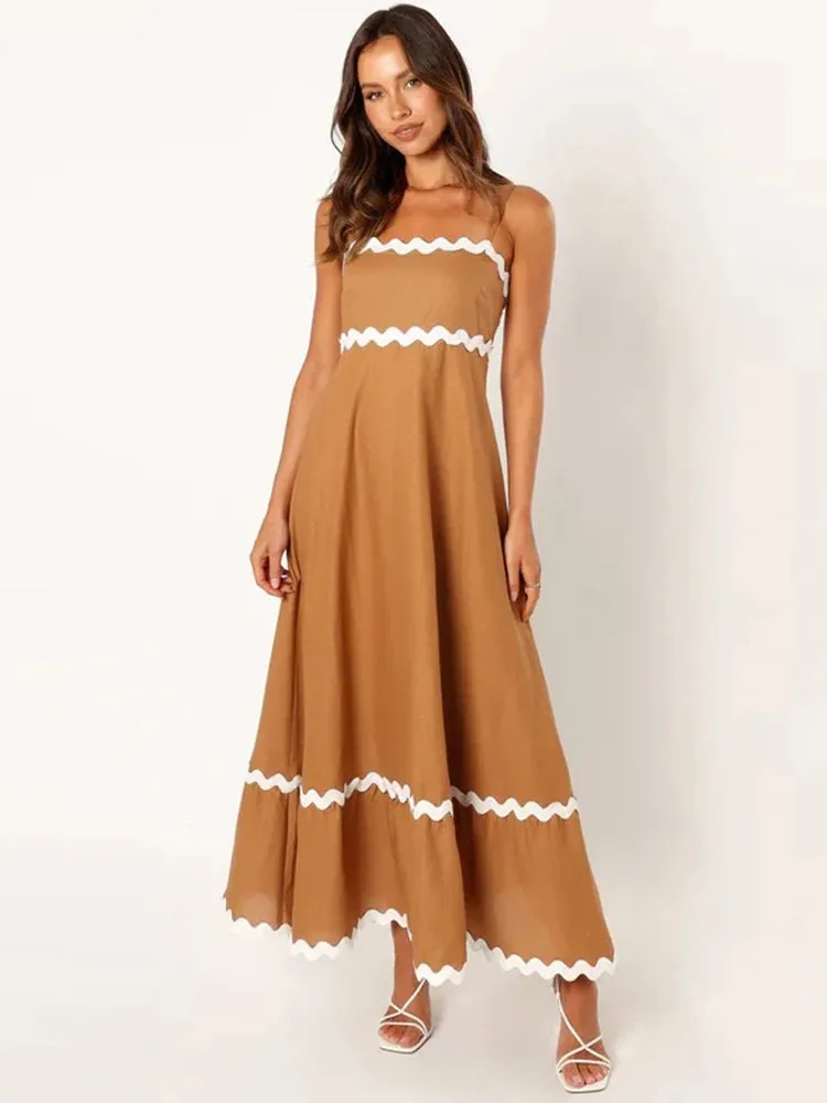 Contrast Elegant Loose Dress - Bella