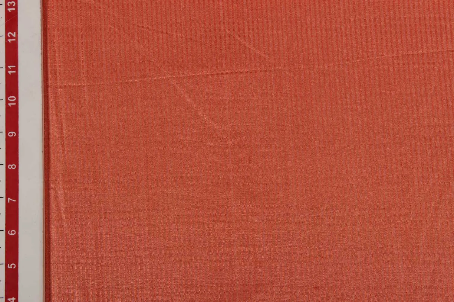 Dark Peach Plain Cotton Tussar Jacquard Fabric