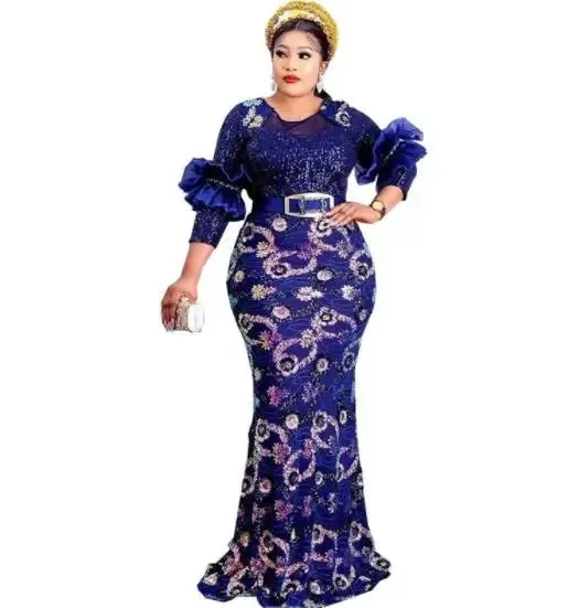 Elegant Luxury Dashiki African Dresses: High Waist Bodycon Dress