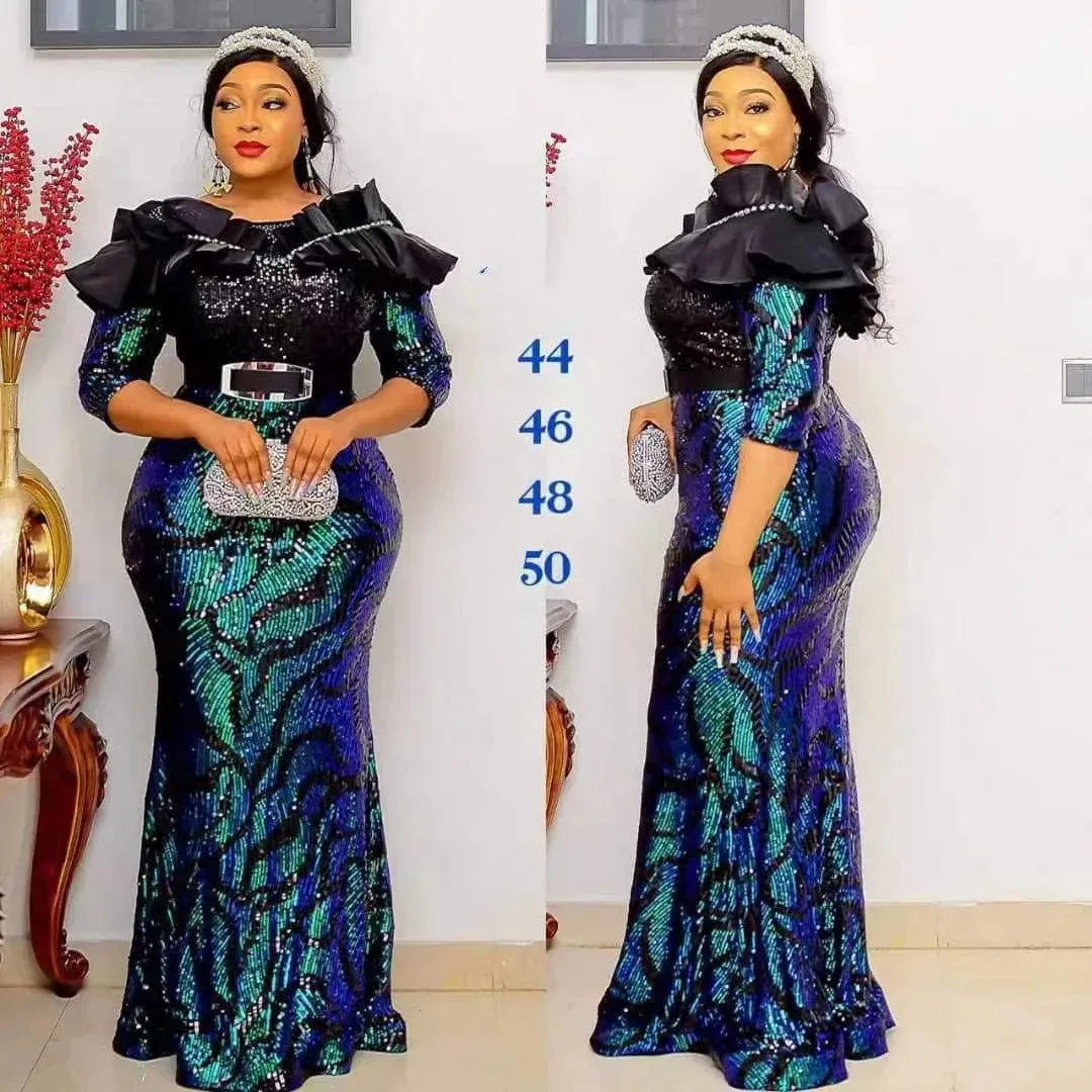 Elegant Luxury Dashiki African Dresses: High Waist Bodycon Dress