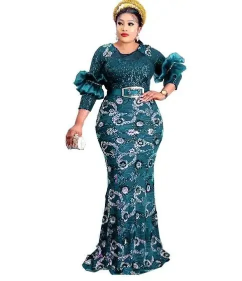 Elegant Luxury Dashiki African Dresses: High Waist Bodycon Dress