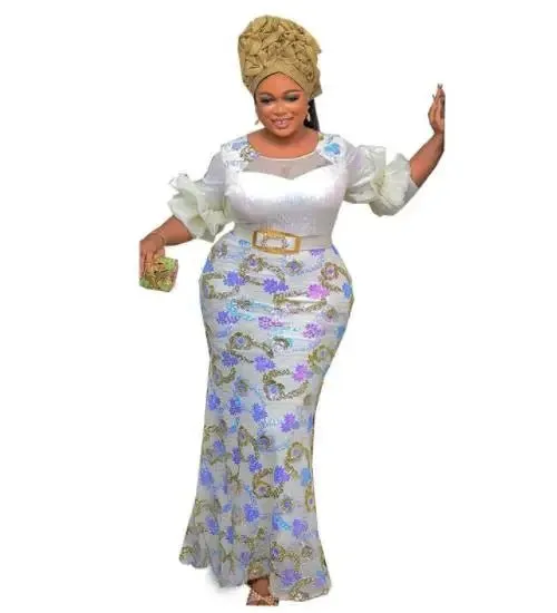 Elegant Luxury Dashiki African Dresses: High Waist Bodycon Dress
