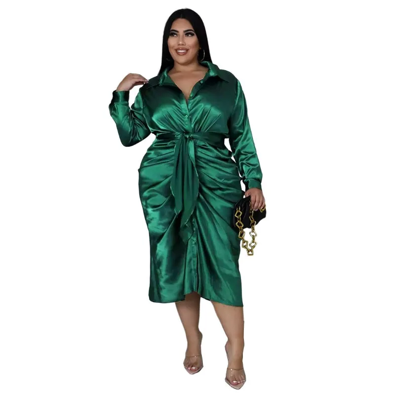Elegant Satin Midi Dresses