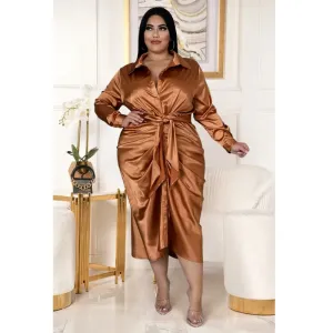 Elegant Satin Midi Dresses