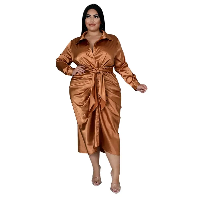 Elegant Satin Midi Dresses