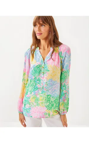 Elsa Silk Top Bright Delight Patch