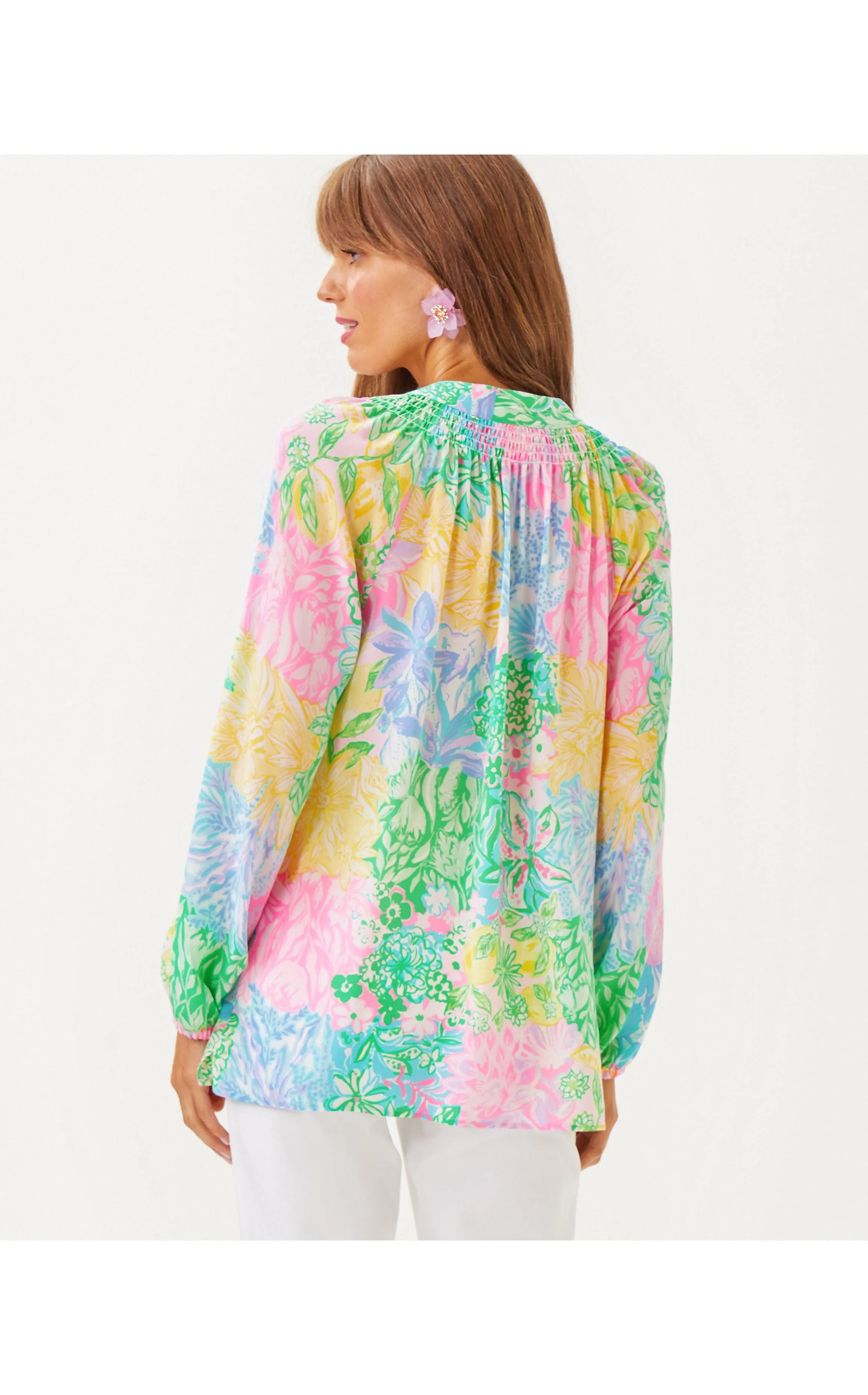 Elsa Silk Top Bright Delight Patch