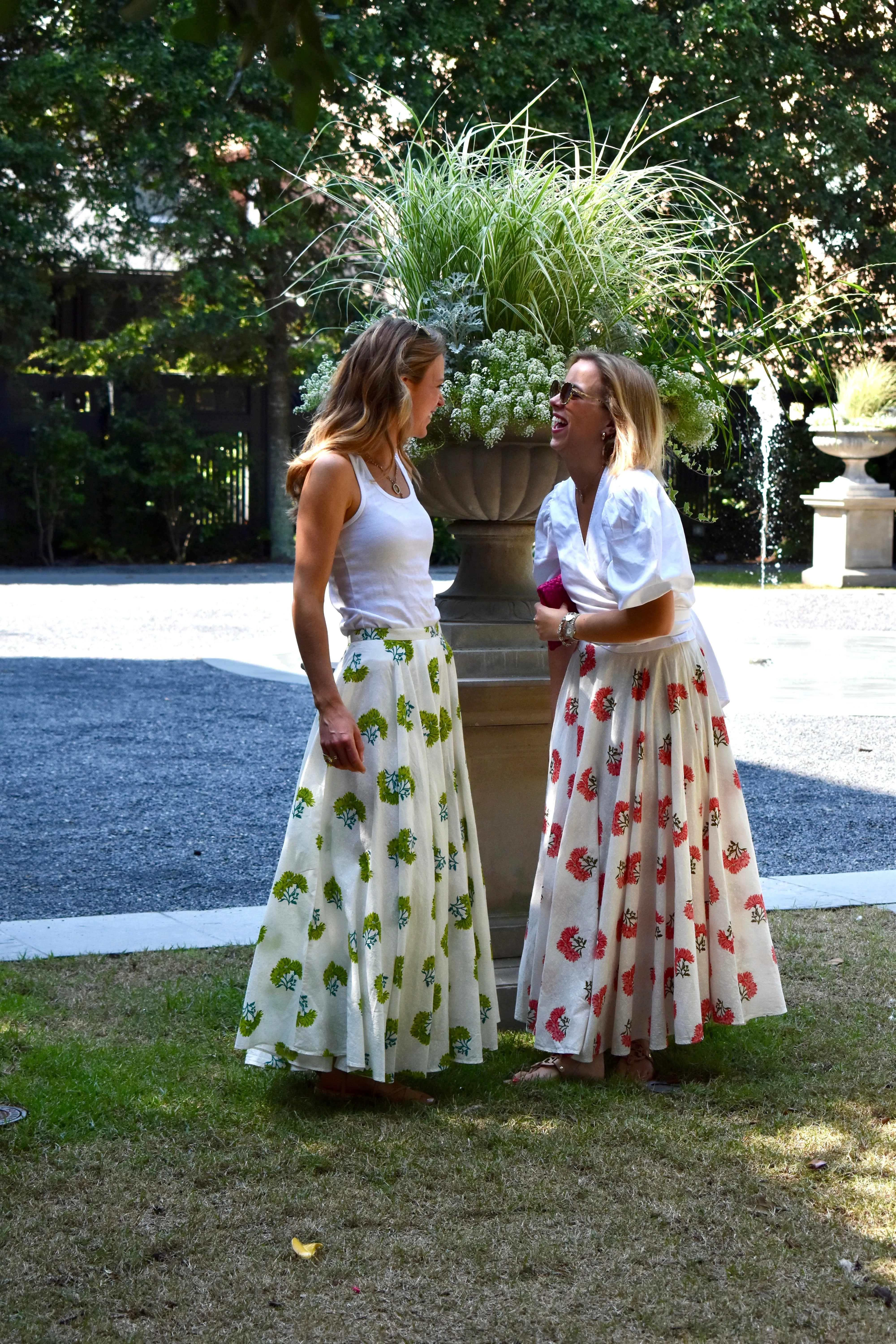 Fiona Midi Skirt Apple Green Floral Final Sale