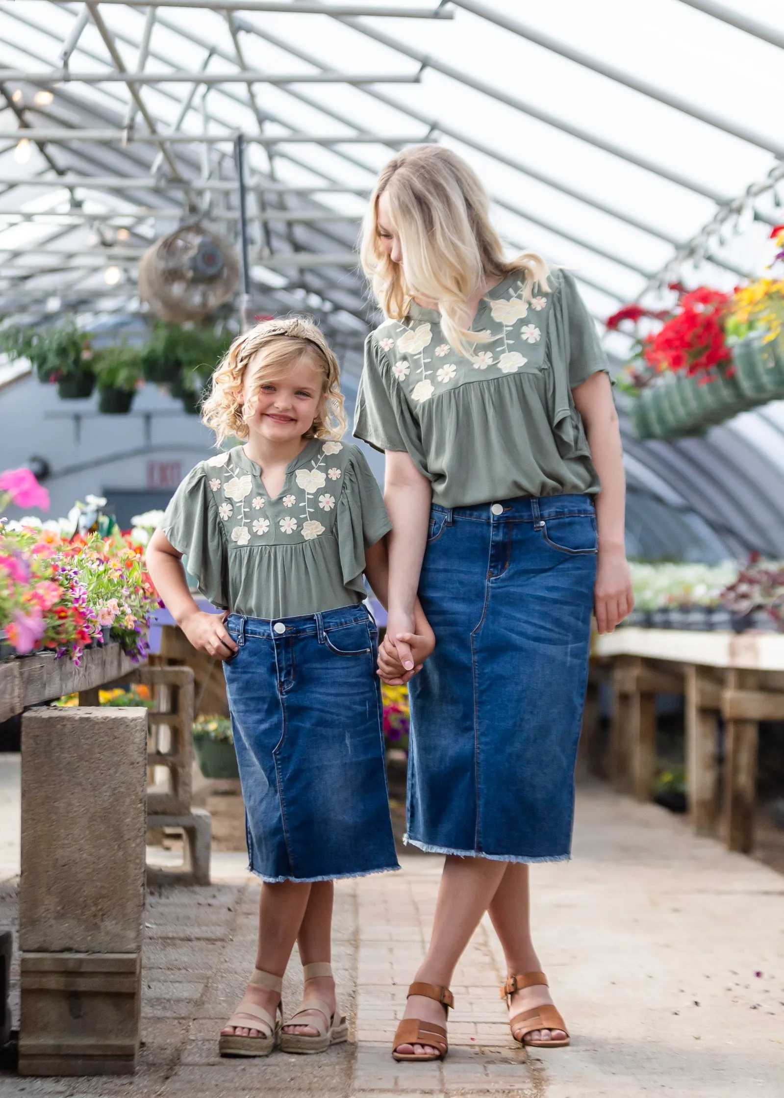 Floral Embroidered Ruffle Sleeve Top - FINAL SALE