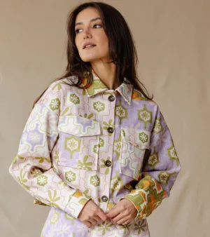 Floral Mosaic Cropped Jacket