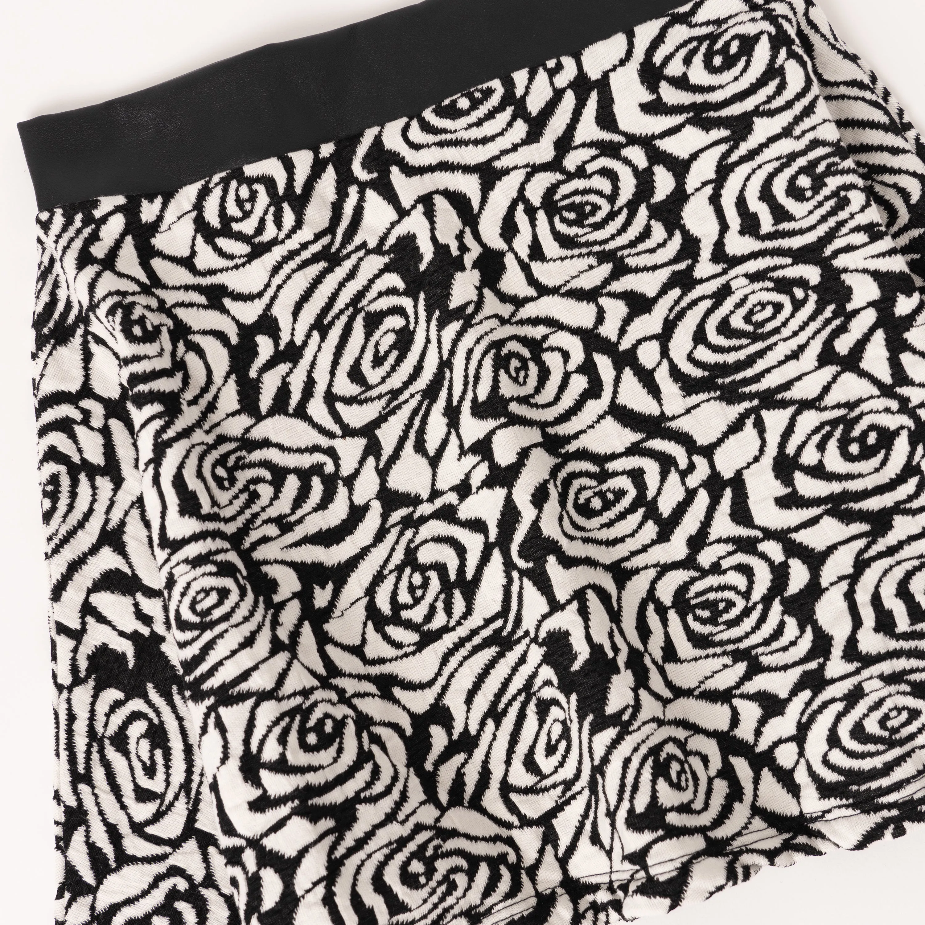 Floral Pleather Skater Skirt