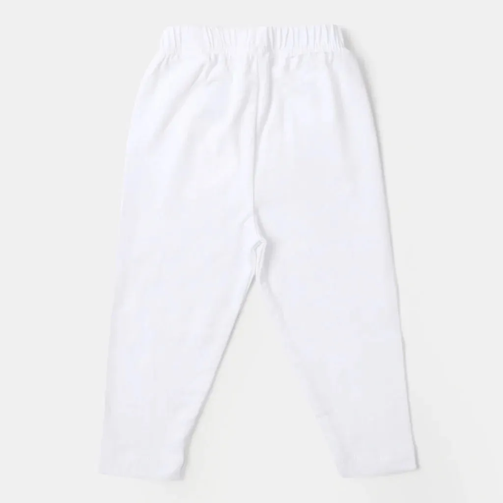 Girls Lycra Jersey Tights Basic-White