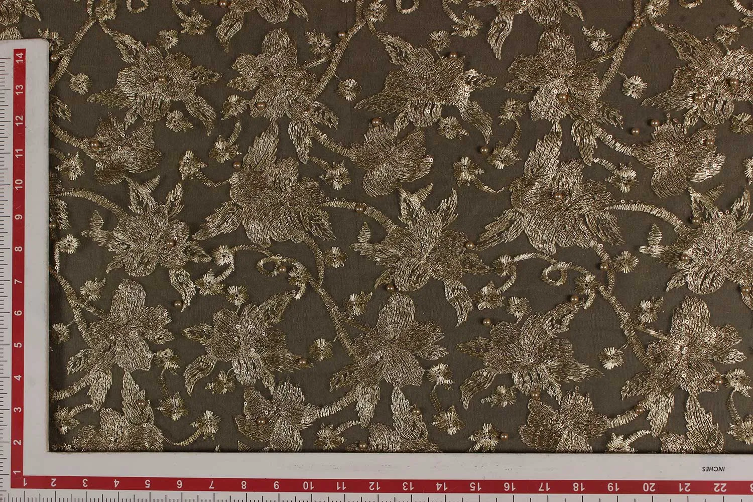 Gold Net Embroidery Fabric