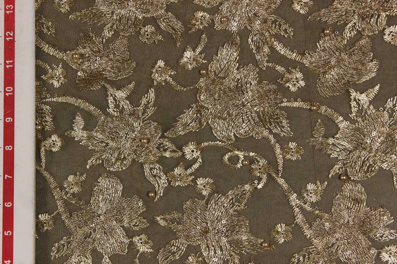 Gold Net Embroidery Fabric