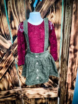 Grace Corduroy Suspender Skirt