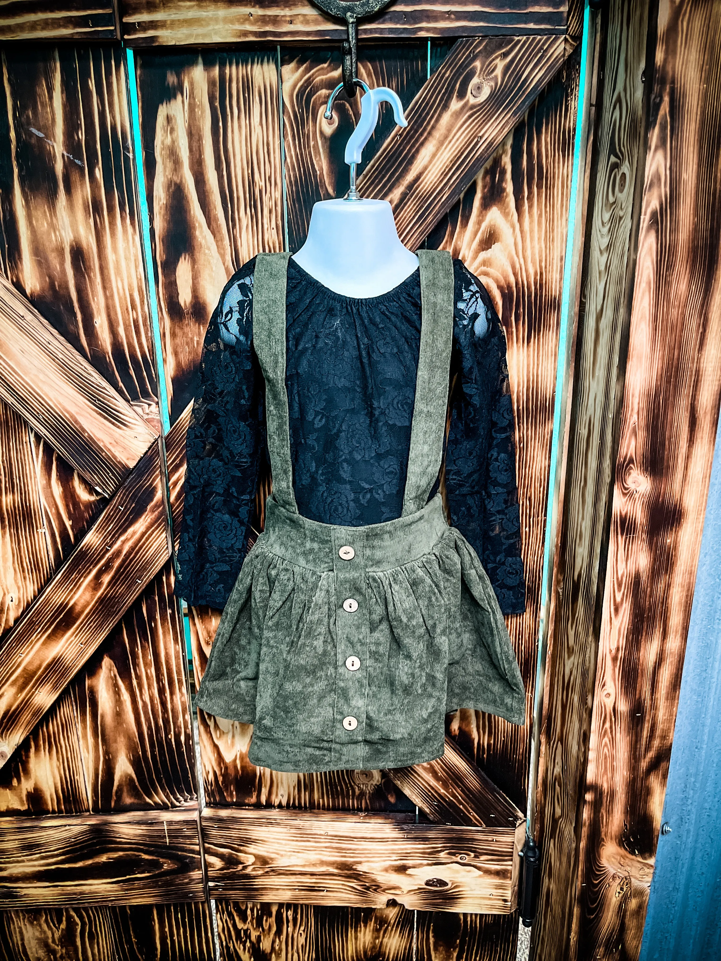 Grace Corduroy Suspender Skirt