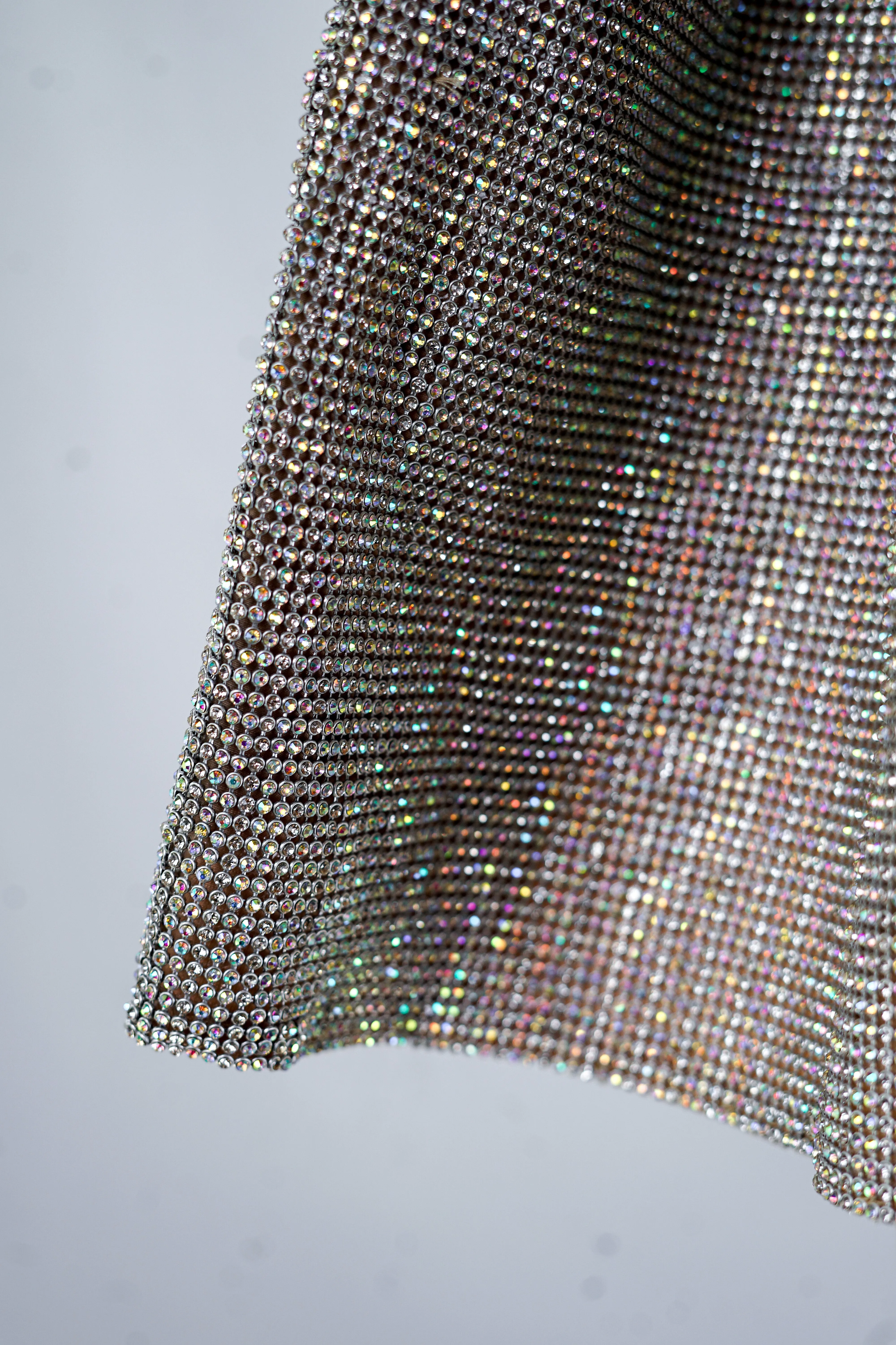 Handmade Swarovski Crystal Minidress with Cross-Back Straps
