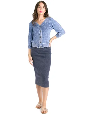 Hard Tail Midi Ribbed Pencil Skirt CS-104
