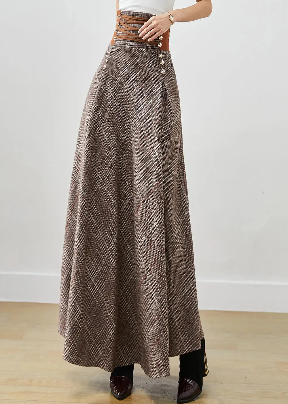 High Waist Exra Large Hem Cotton Skirts Fall