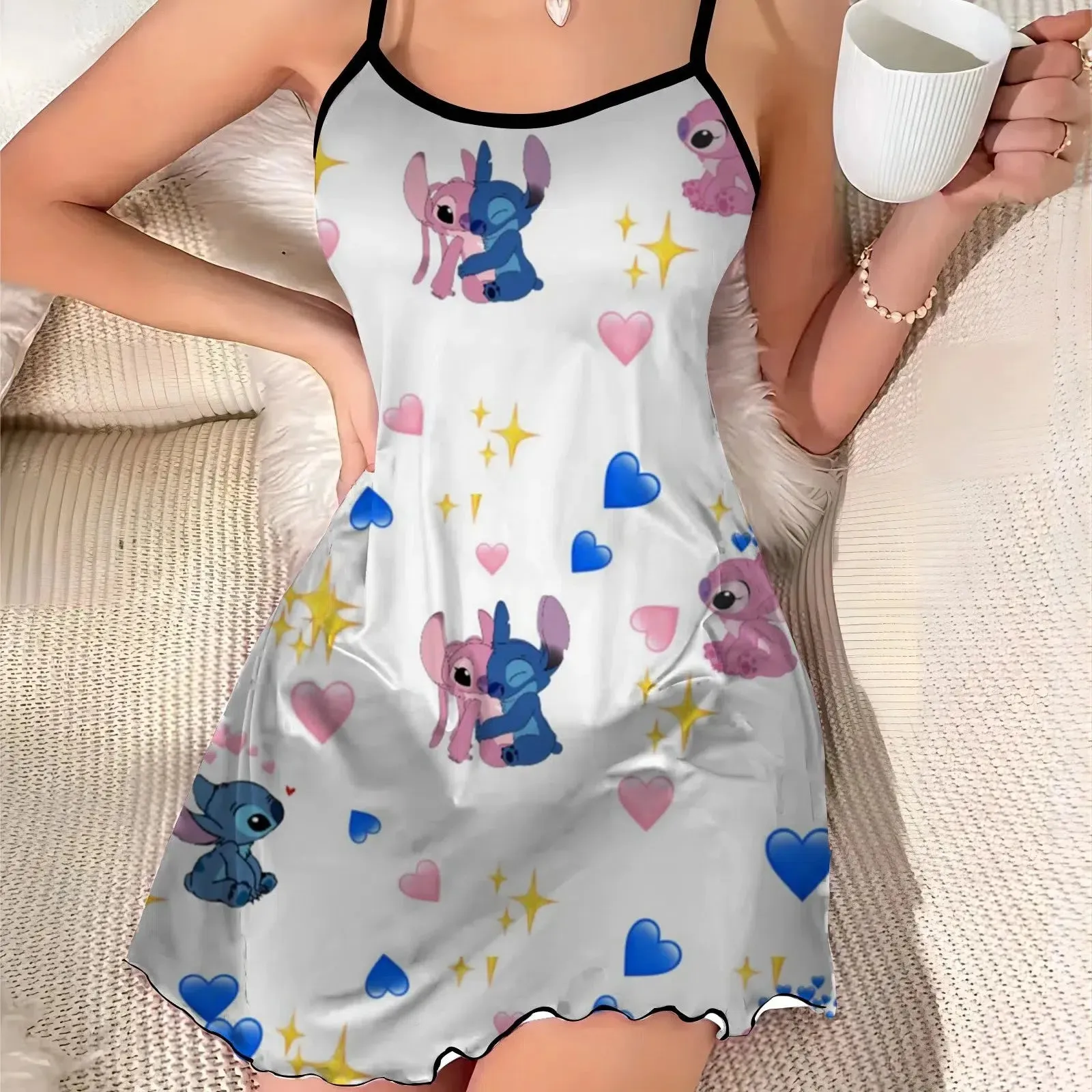 Home Dress Fashion Summer Dresses Chic Mini Lettuce Trim