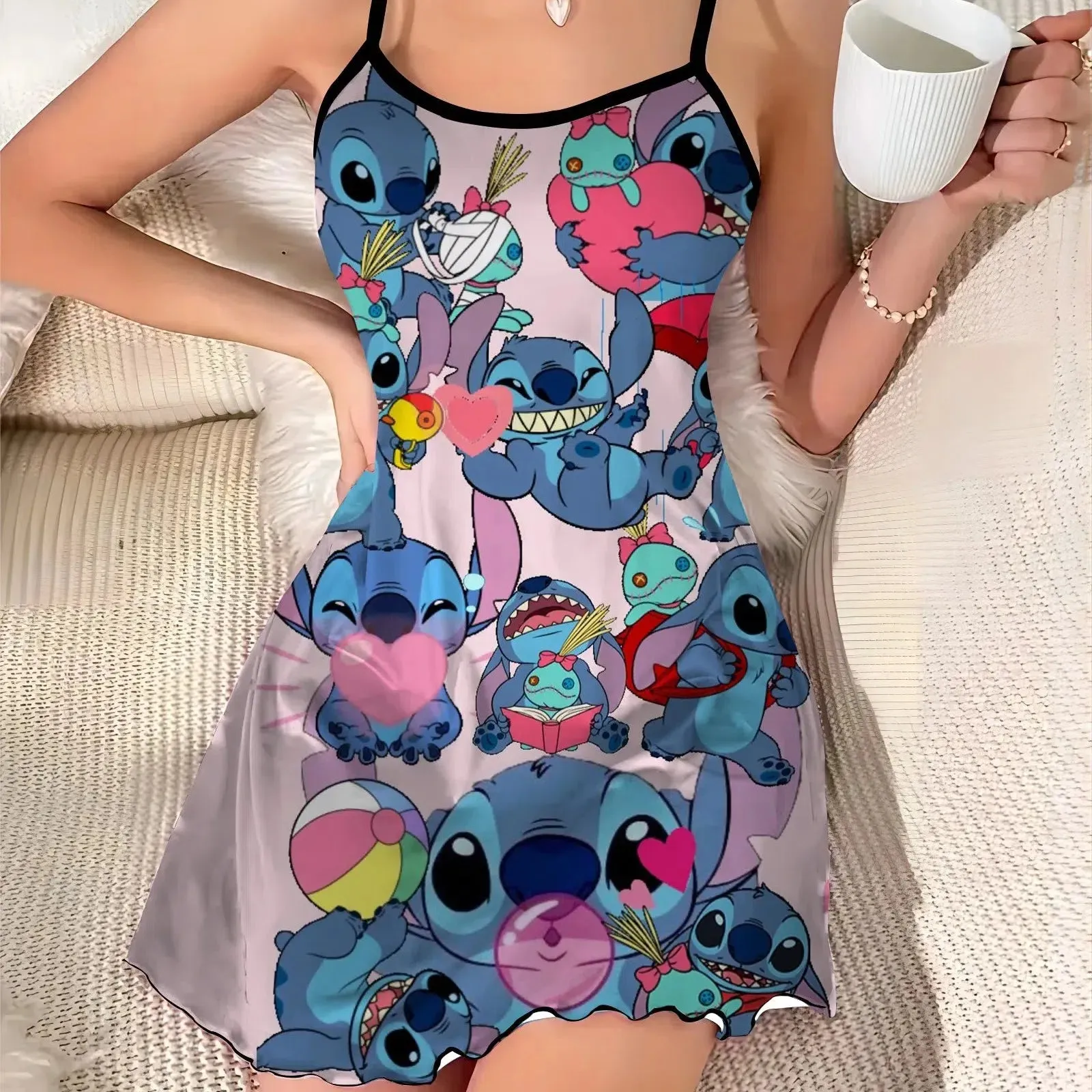 Home Dress Fashion Summer Dresses Chic Mini Lettuce Trim