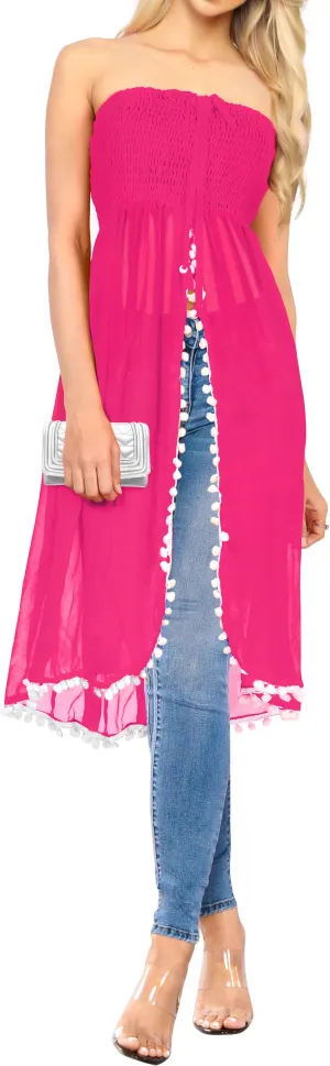 LA LEELA Tube For Women Beachwear Swimwear Female Tube Dress Skirt Swimsuit Coverup