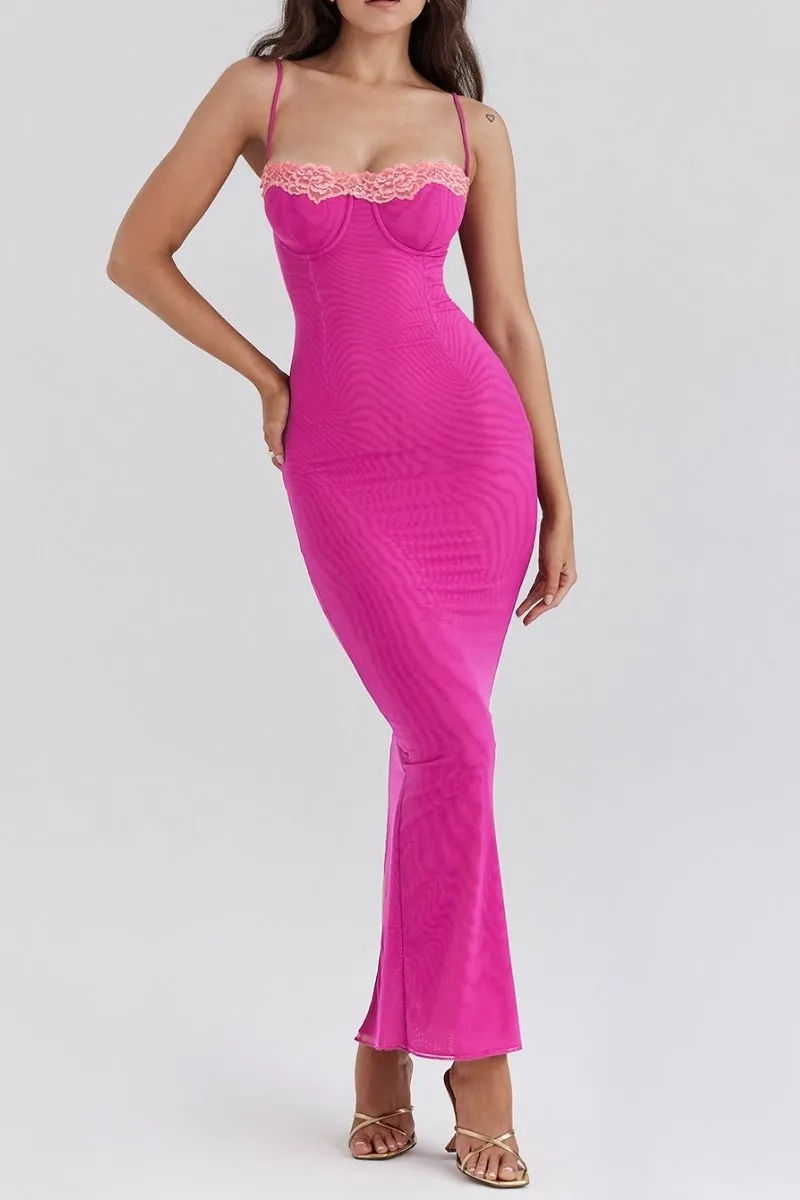 Lace Trimmed Maxi Dress
