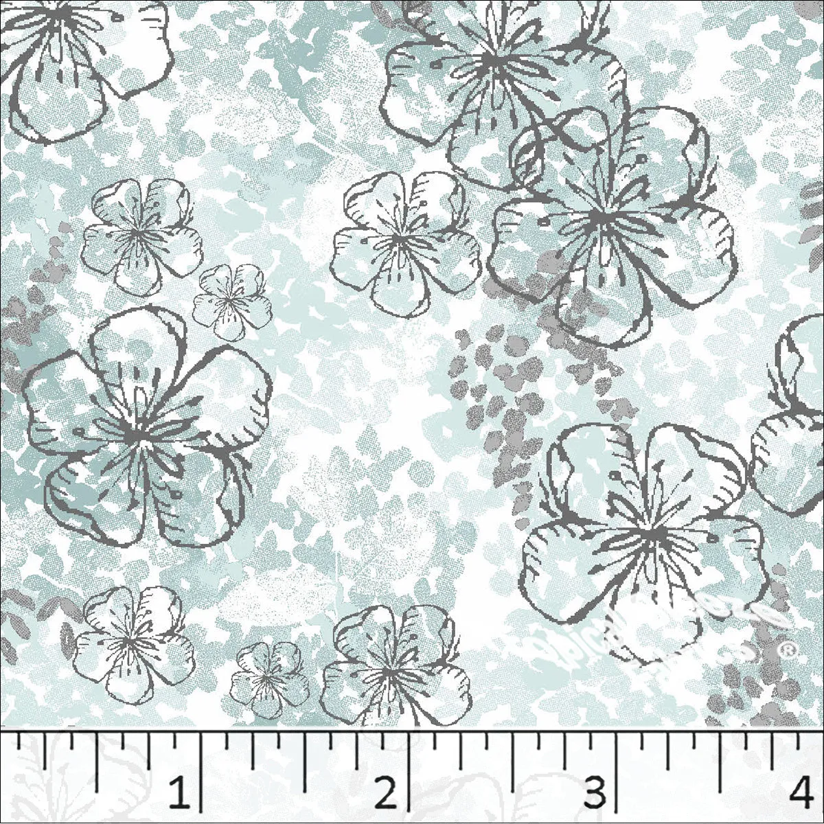 Large Floral Print Poly Cotton Dress Fabric 5931