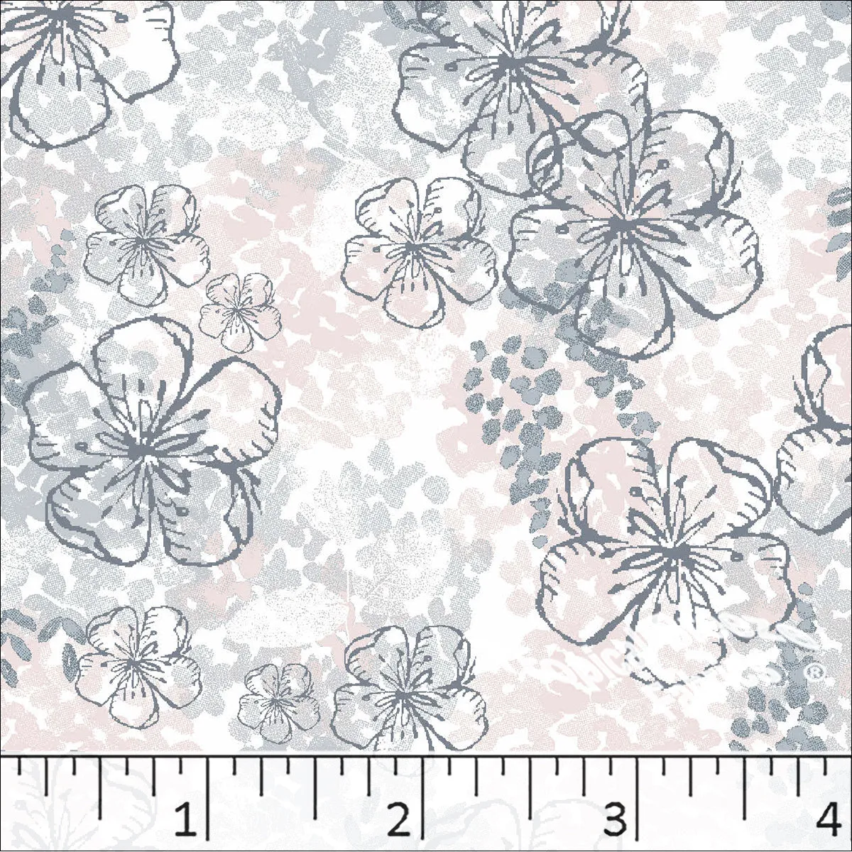 Large Floral Print Poly Cotton Dress Fabric 5931