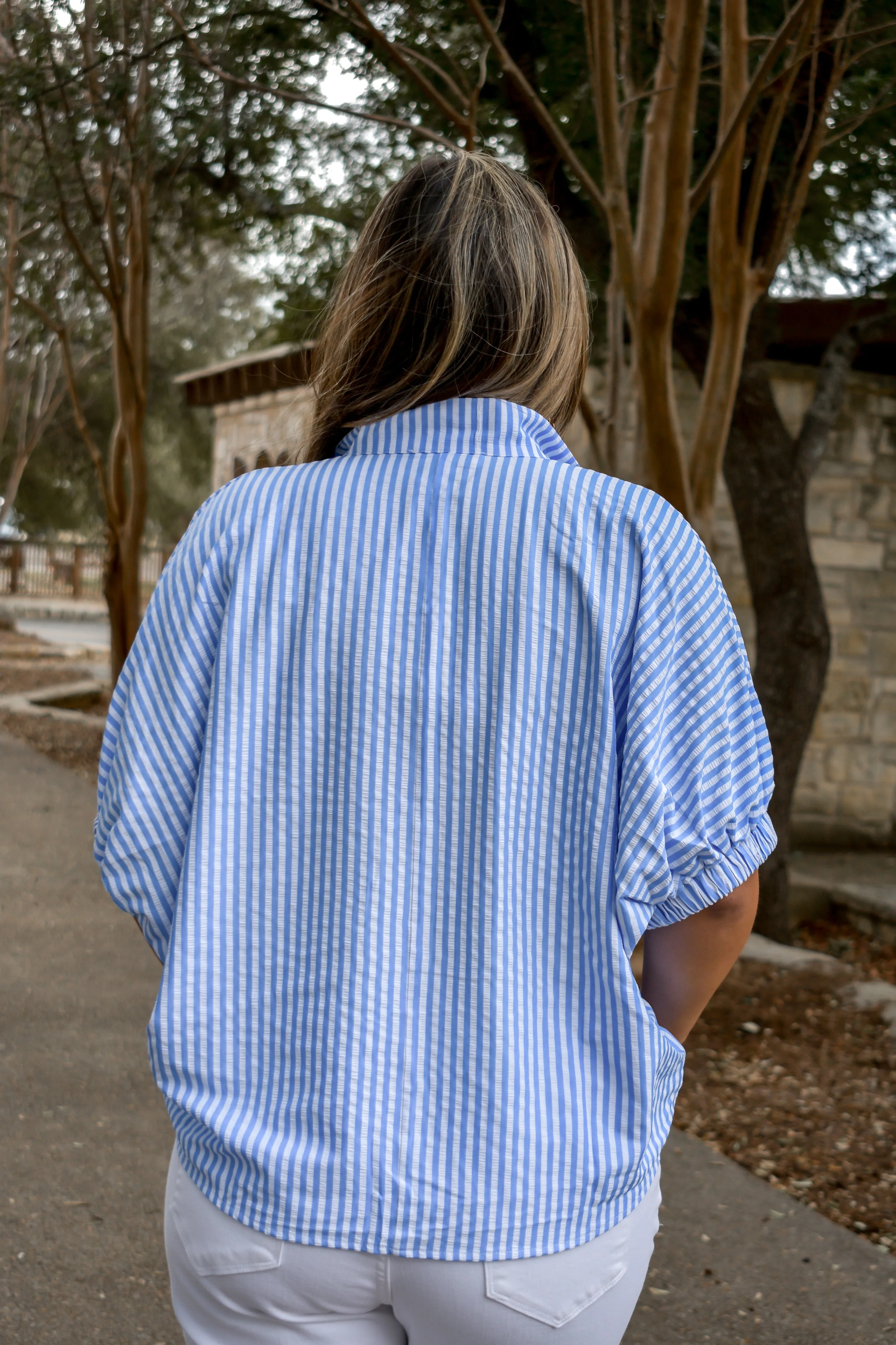 Lauren Striped Top - Blue