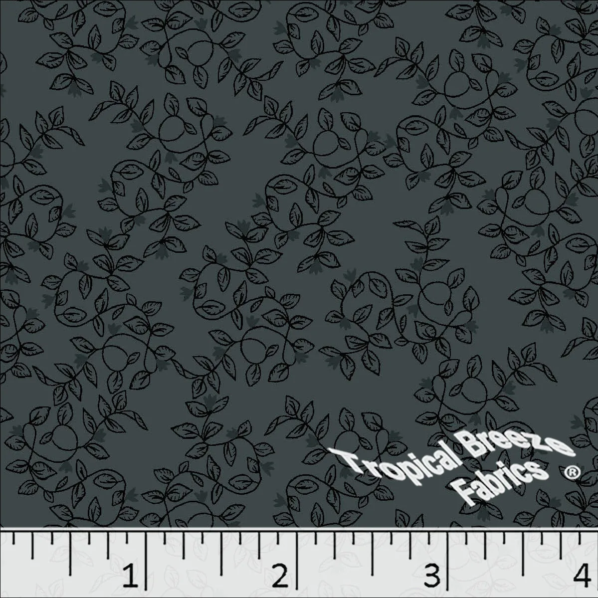 Leafy Vine Print Poly Cotton Dress Fabric 5923