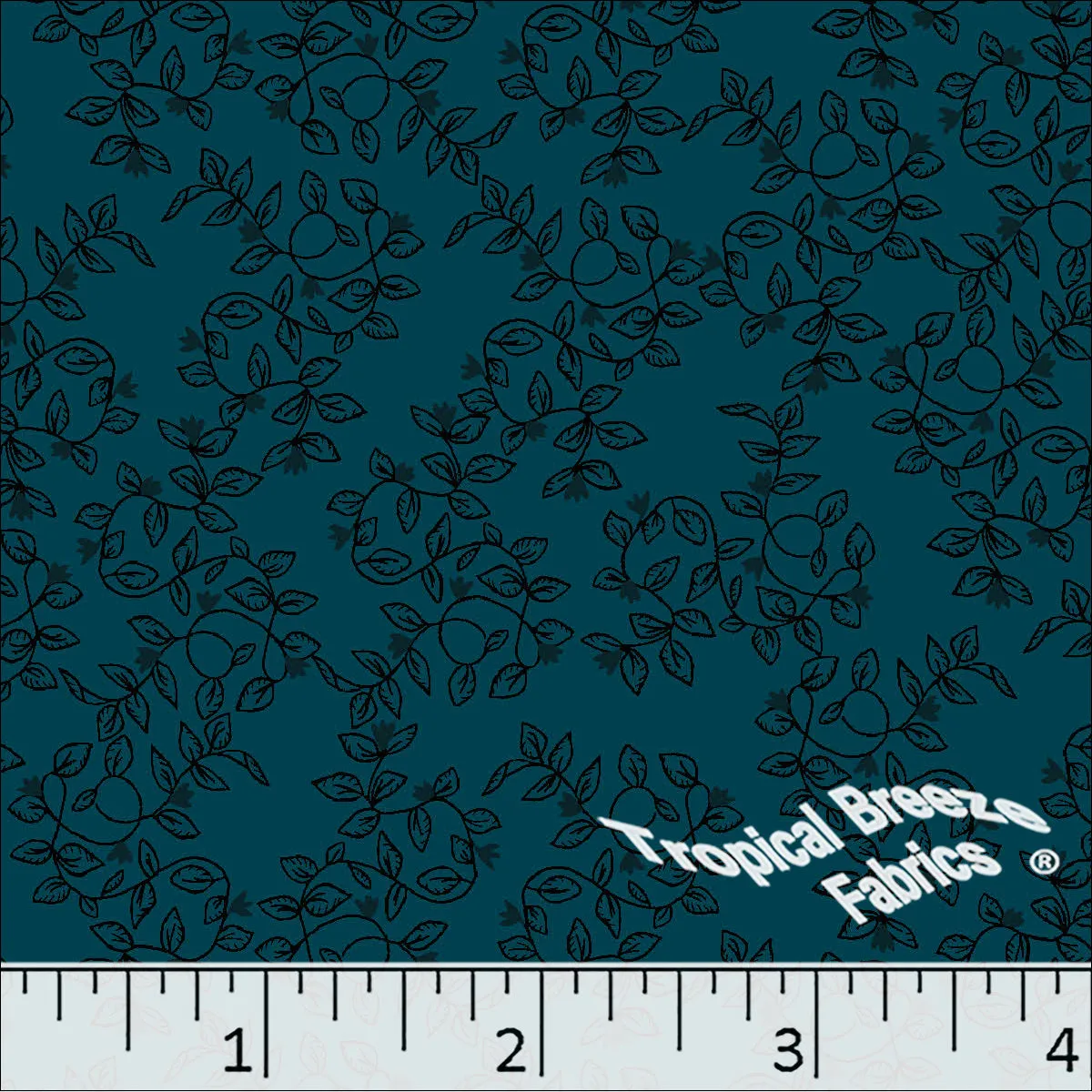 Leafy Vine Print Poly Cotton Dress Fabric 5923