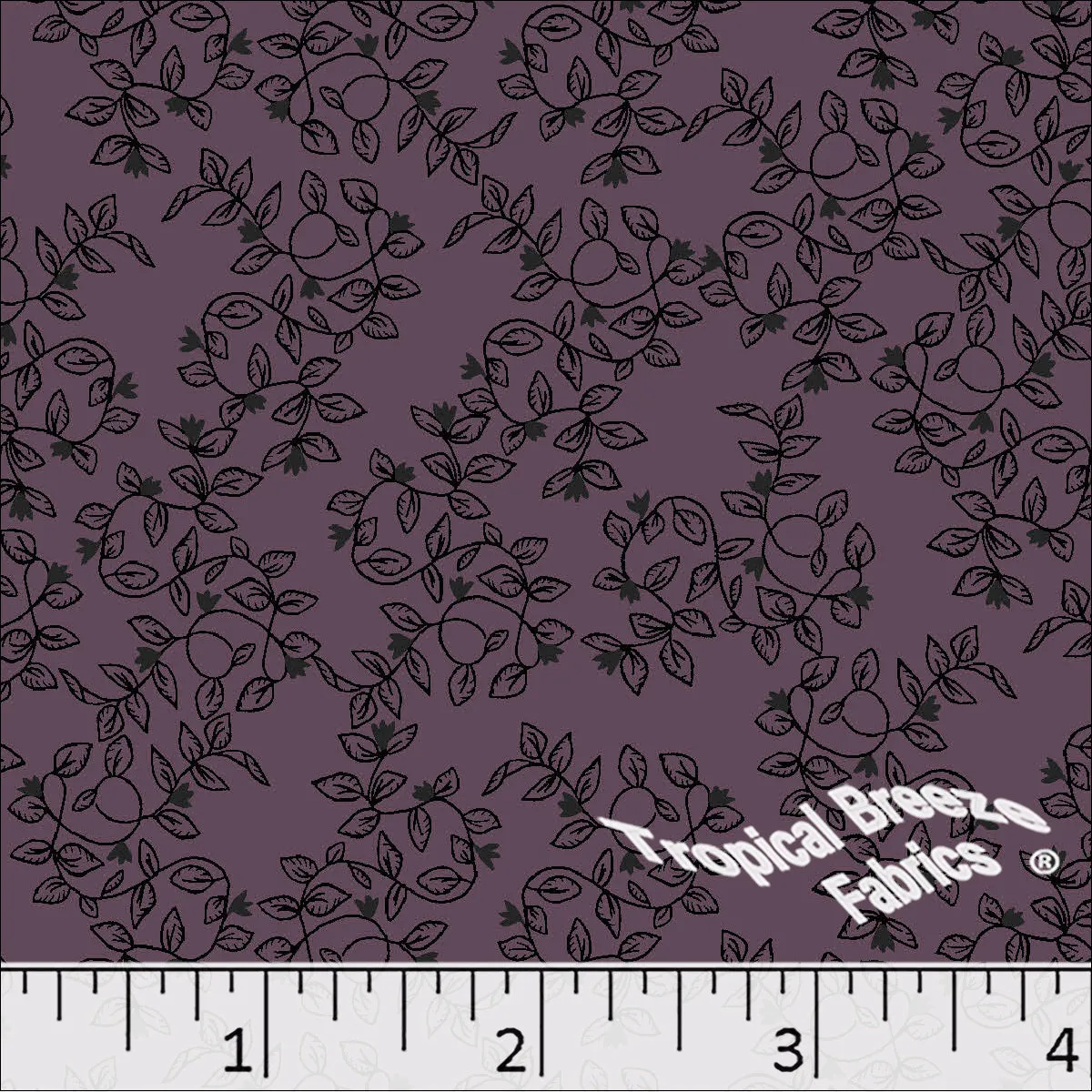 Leafy Vine Print Poly Cotton Dress Fabric 5923