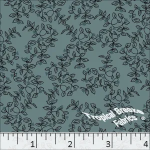 Leafy Vine Print Poly Cotton Dress Fabric 5923