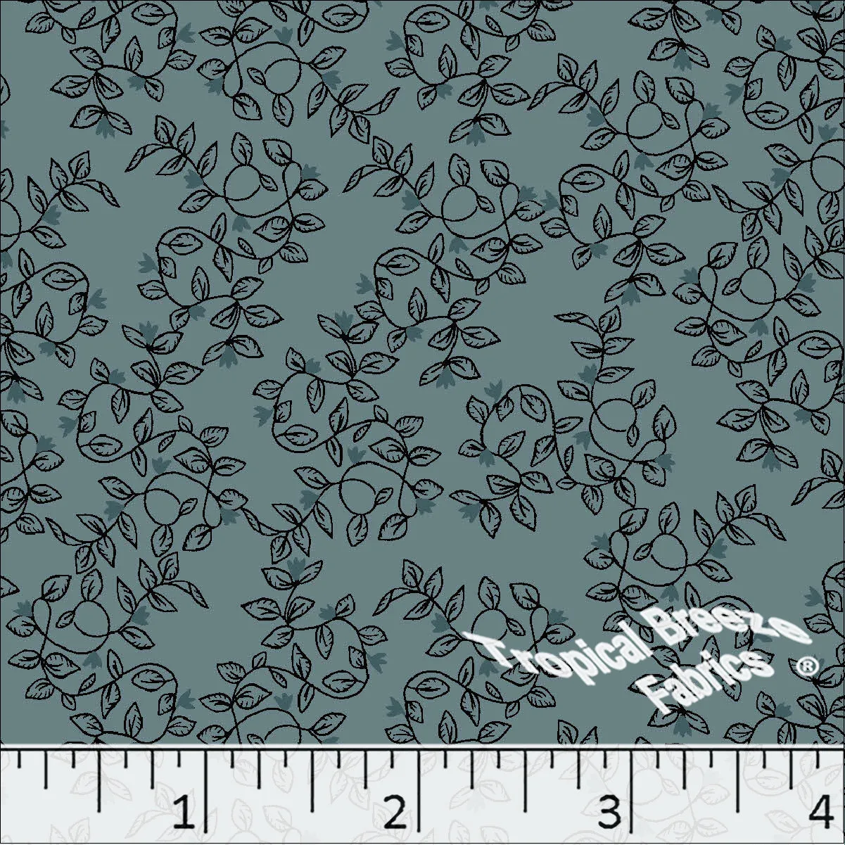 Leafy Vine Print Poly Cotton Dress Fabric 5923