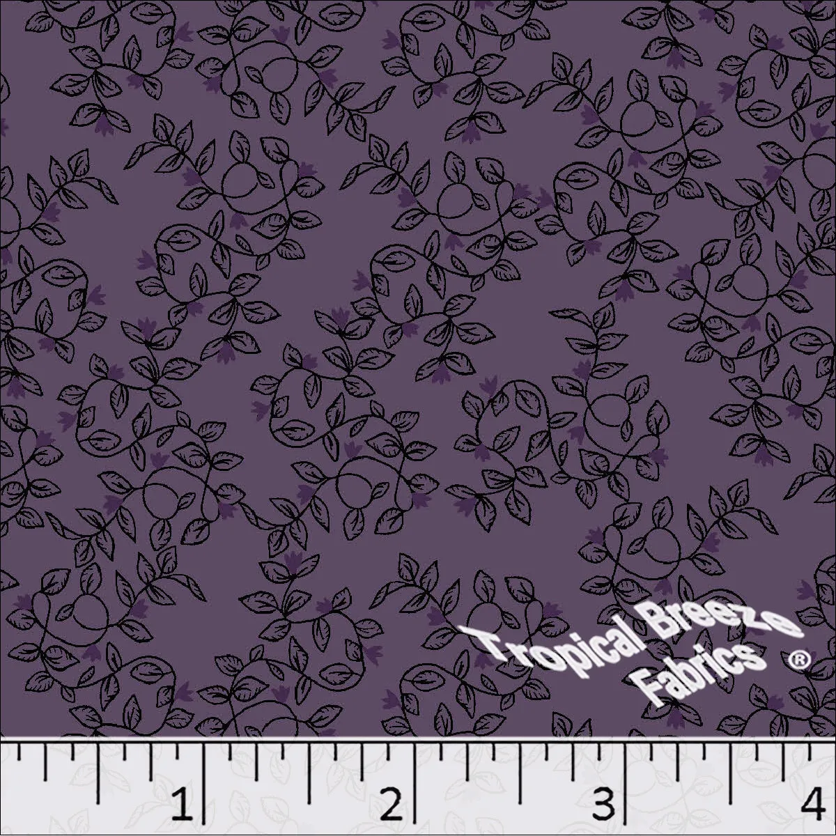 Leafy Vine Print Poly Cotton Dress Fabric 5923