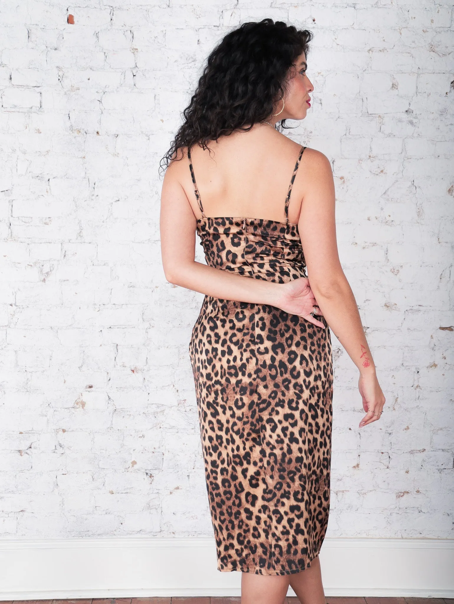 Lessie Leopard Midi Dress