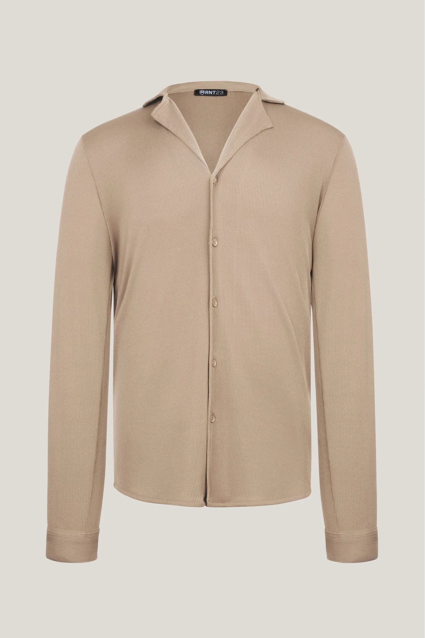 Lightweight Drapery Plisse Shirt - Beige
