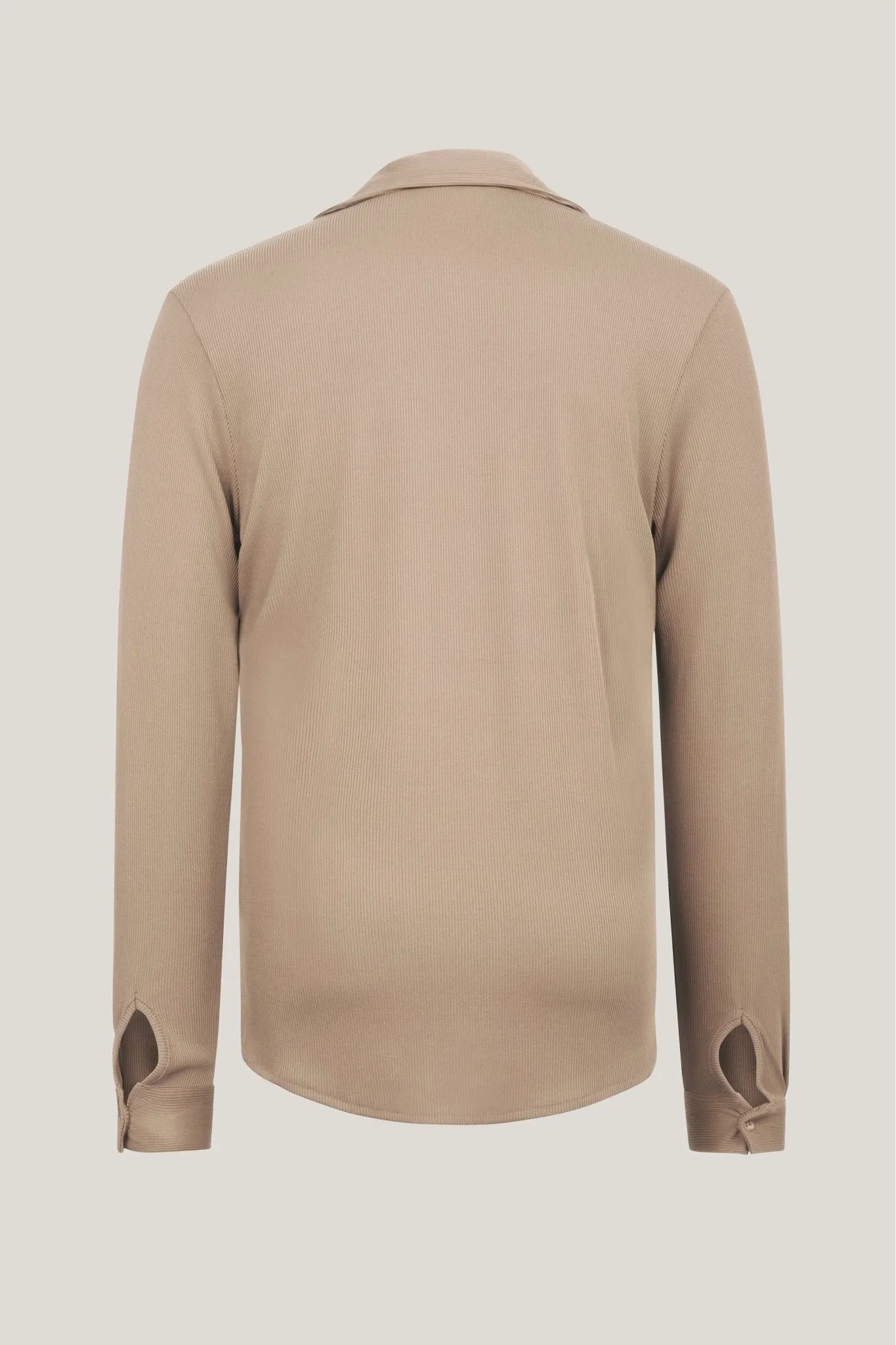 Lightweight Drapery Plisse Shirt - Beige