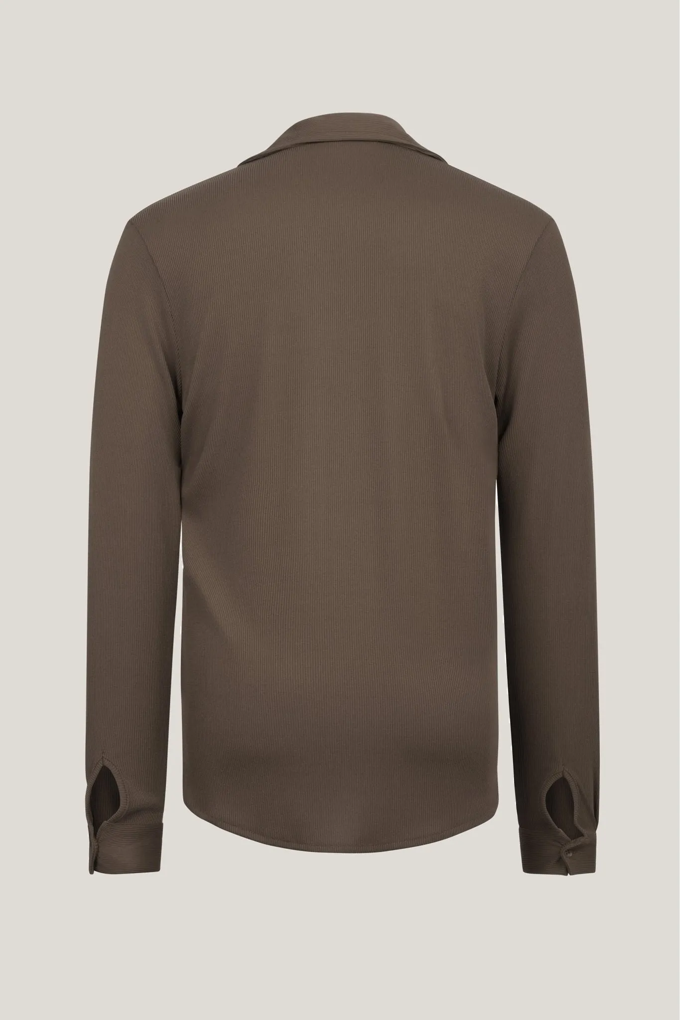 Lightweight Drapery Plisse Shirt - Olive Green